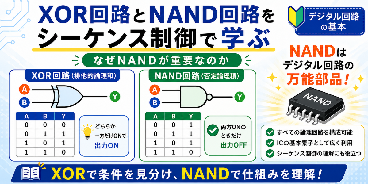 XOR回路とNAND回路をシーケンス制御で学ぶ｜なぜNANDが重要なのか